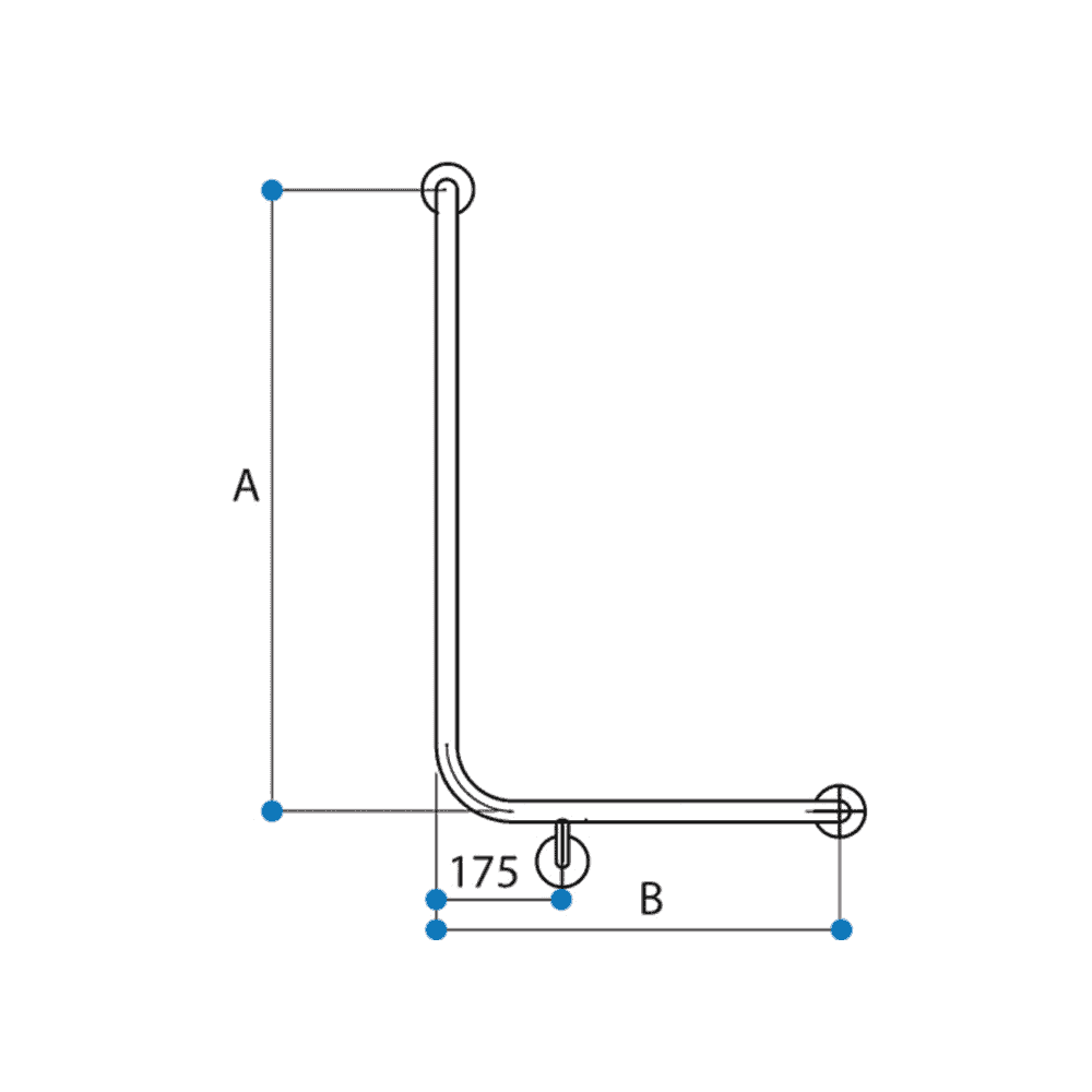 S27 - 90° BEND SHOWER GRABRAIL