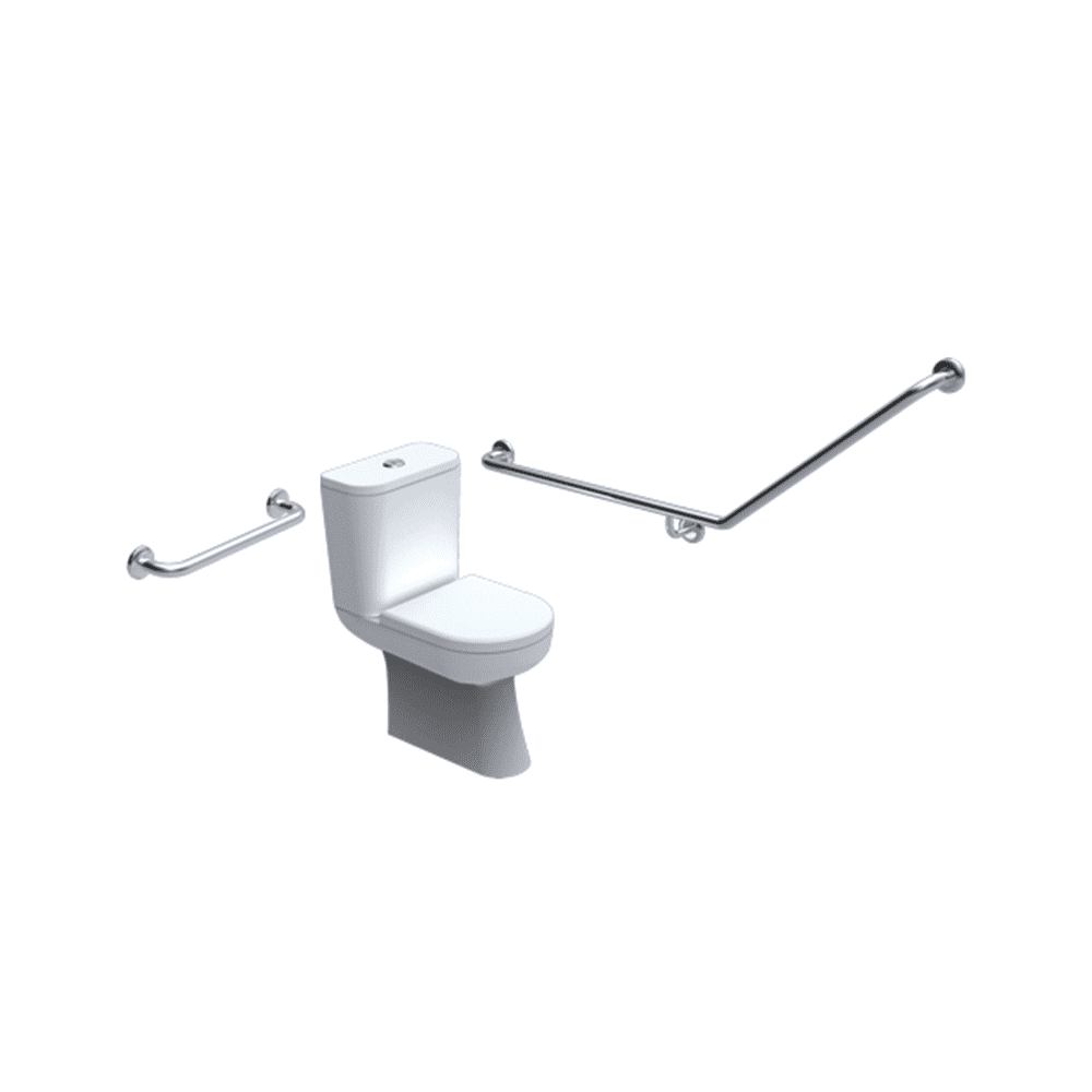 T20COMBO - ACCESSIBLE TOILET GRAB RAIL - 40° Bend with 300mm Grabrail