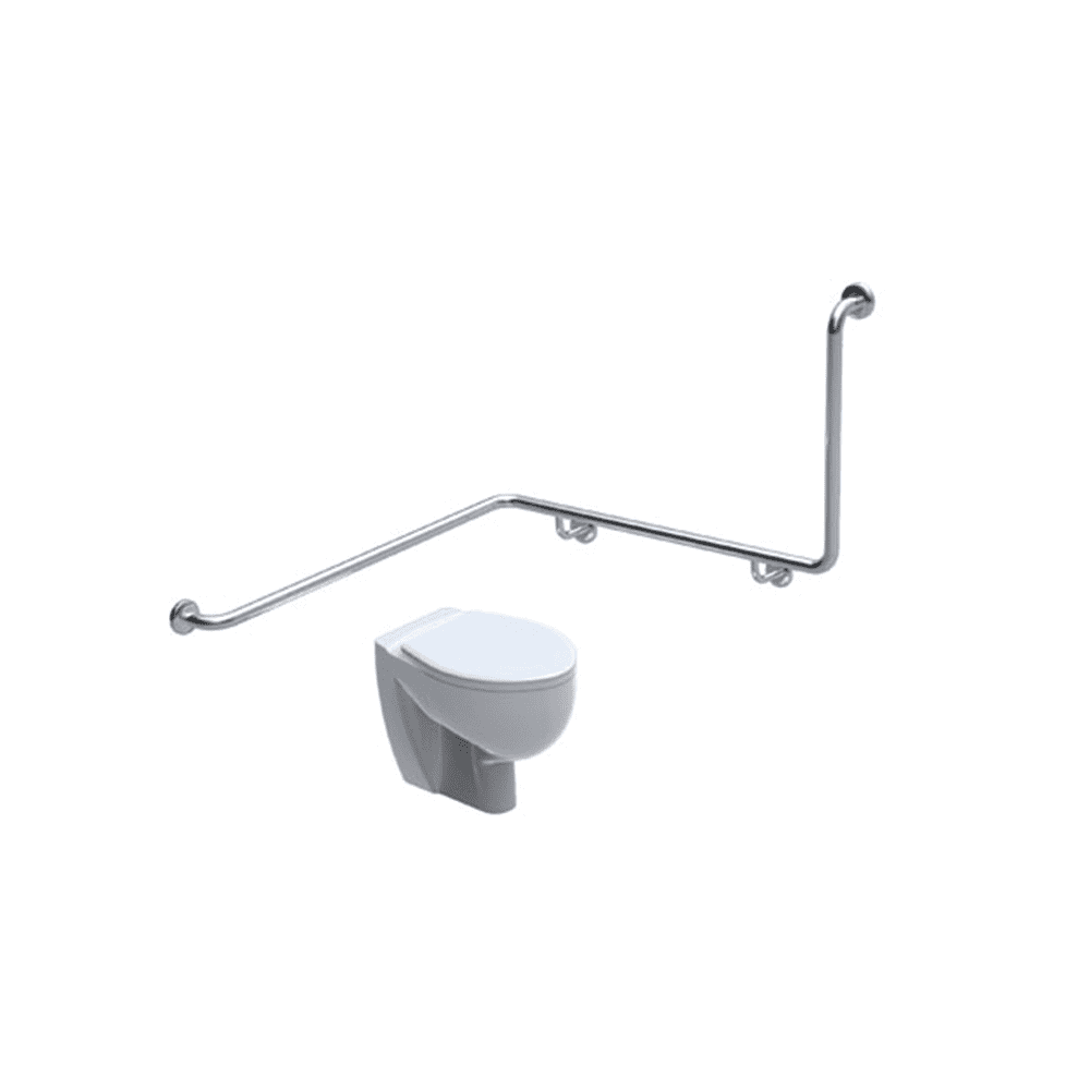 T32 - TOILET GRABRAIL - 90° Bend Wrap around Corner Grabrail - Made to Order