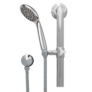 hand shower set on grab rail