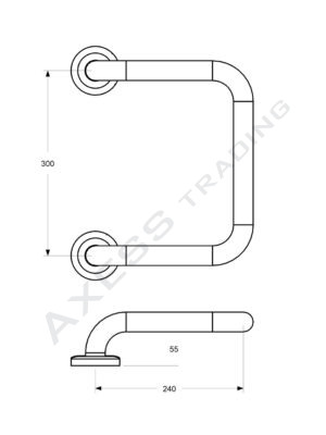 Offset grabrail